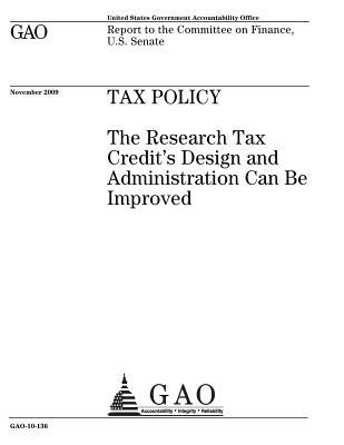 Tax Policy: The Research Tax Credit's Design and Administration Can Be Improved: Report to the Committee on Finance, U.S. Senate.
