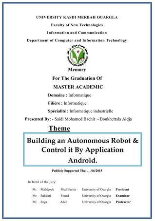 Building an Autonomous Robot & Control it By Application Android
