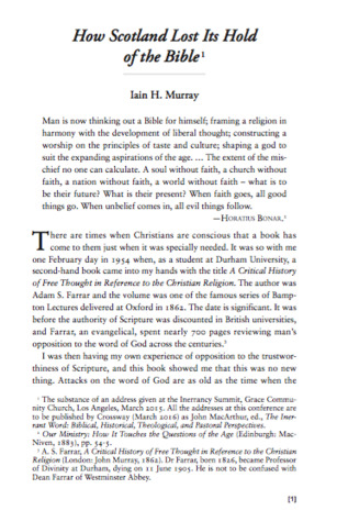 How Scotland Lost Its Hold of the Bible