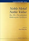 NOBLE METAL NOBLE VALUE: RU-, RH-, PD-CATALYZED HETEROCYCLE SYNTHESIS (Catalytic Science, 15)