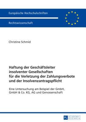 Haftung der Geschäftsleiter insolventer Gesellschaften für die Verletzung der Zahlungsverbote und der Insolvenzantragspflicht: Eine Untersuchung am ... Hochschulschriften Recht)