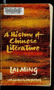 A history of chinese literature (Unknown Binding)