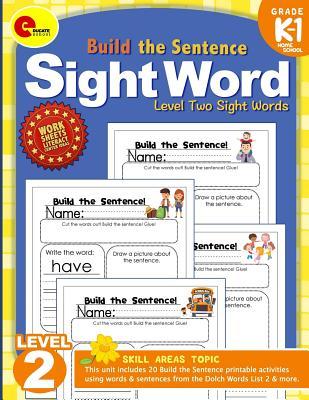 Sight Words Level 2: Sight Word Books for Kindergarten Build the Sentence for Sight Words Books Kindergarten 1st Grade