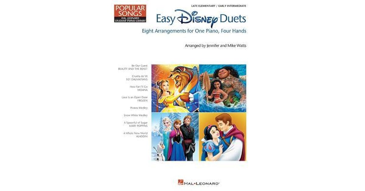 Easy Disney Duets Popular Songs Series Late Elementary/Early