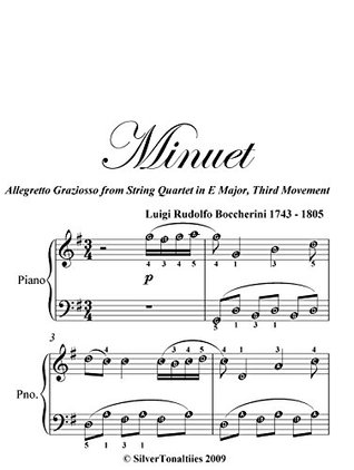 Minuet Boccherini Easy Piano Sheet Music (Kindle Edition)