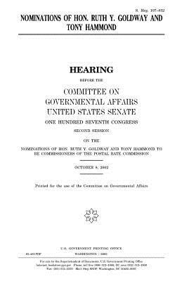 Nominations of Hon. Ruth Y. Goldway and Tony Hammond