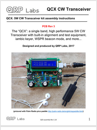 QRP Labs QCX: Transceiver kit assembly instructions