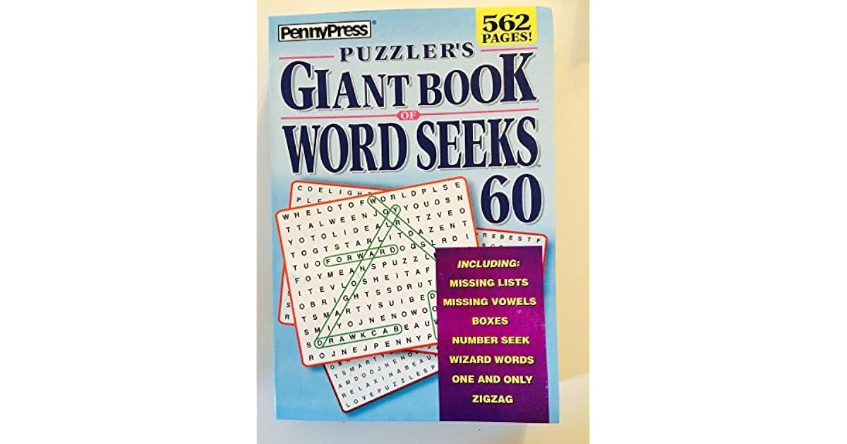 Penny Press Puzzlers Giant Book Of Word Seeks Search Find Volume 60 By Penny Press Penny press puzzlers giant book of word seeks search find volume 60 by penny press