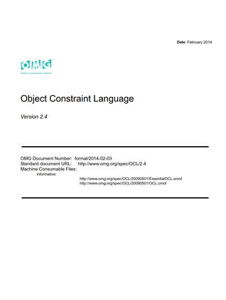 Object Constraint Language, Version 2.4.