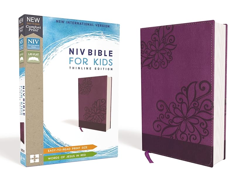 NIV, Bible for Kids, Leathersoft, Purple, Red Letter, Comfort Print: Thinline Edition