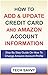 HOW TO ADD & UPDATE CREDIT ...