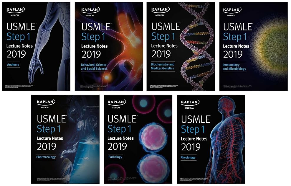 USMLE Step 1 Lecture Notes 2019: 7-Book Set (Kaplan Test Prep)