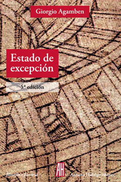 Portada de Estado de excepción, de Giorgio Agamben