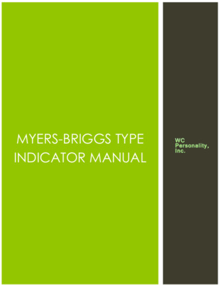 Myers Briggs Type indicator manual