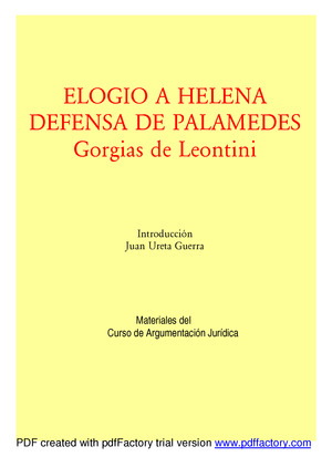 Elogio a Helena / Defensa de Palamedes