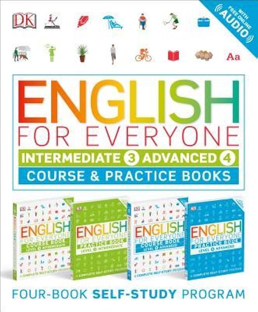 English for Everyone: Intermediate to Advanced Box Set - Level 3 & 4 : ESL for Adults, an Interactive Course to Learning English