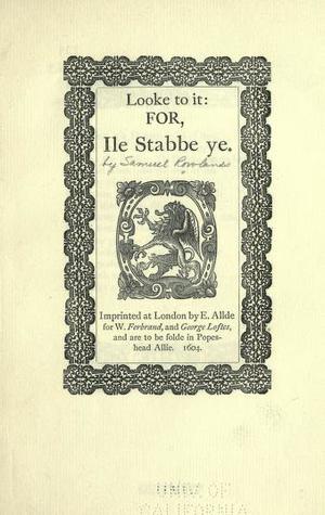 Look to It: For, Ile Stabbe Ye (Paperback)