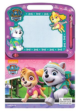 Paw Patrol Read & Doodle - Learning resources for kids, a magnetic drawing pad, an easy-to-use pen, 22-page board book for reading and drawing (Board book)
