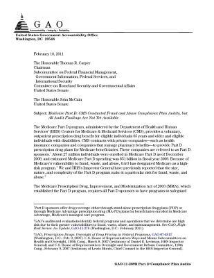 Medicare Part D: CMS Conducted Fraud and Abuse Compliance Plan Audits, But All Audit Findings Are Not Yet Available