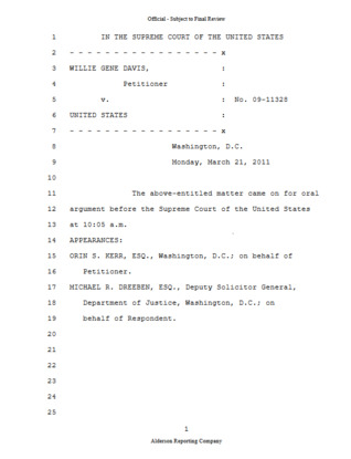 Davis v. United States, Oral Argument