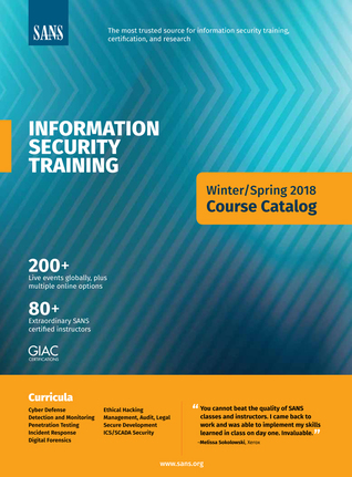 SANS Information Security Training Course Catalog winter/spring 2018