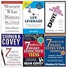 Measure what matters, drive, life leverage, 7 habits of highly effective people and teens and personal workbook 6 books collection set