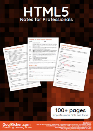 HTML5 Notes For Professionals