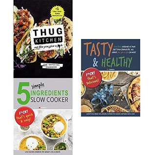 Thug kitchen cookbook [hardcover], 5 simple ingredients slow cooker and tasty and healthy 3 books collection set (Paperback)
