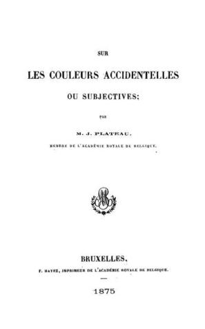 Sur Les Couleurs Accidentelles Ou Subjectives (Unknown Binding)