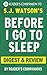Before I Go to Sleep: A Novel by S. J. Watson | Digest & Review