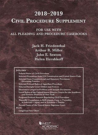 Civil Procedure Supplement, for Use with All Pleading and Procedure Casebooks, 2018-2019 (American Casebook Series)