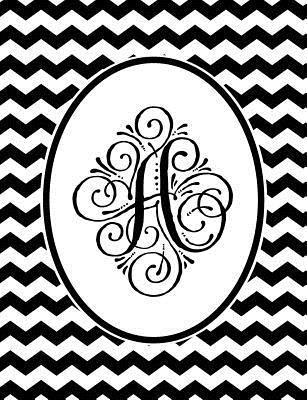 Monogram A 2018-2019 Coloring Academic Planner: Coloring Book Monthly Weekly Daily Black and White Chevron Student Calendar Planner 13 Months