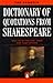 The Penguin Dictionary of Quotations from Shakespeare by Hugh Rawson