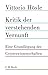 Kritik der verstehenden Ver...