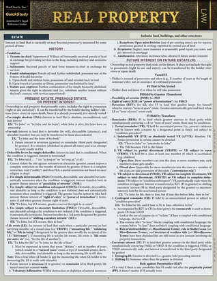 EBOOK Real Property: a QuickStudy Laminated Law Reference  BAR Exam Study Guide