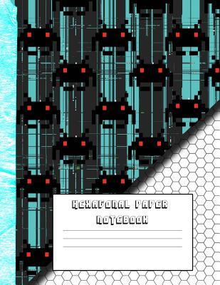Hexagonal Paper Notebook: Turquoise 8-Bit Art Computer Glitch, Large 8.5 X 11 Notebook for Gamers, Hex Art, Hex Map, Hex Grid Battle Maps, Strategy Maps, Retro Game Fans