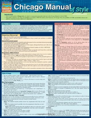 Chicago Manual Of Style Guidelines QuickStudy Laminated Reference Guide (QuickStudy Academic)