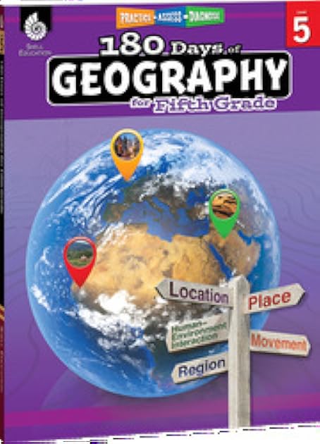 180 Days of Social Studies: Grade 5 - Daily Geography Workbook for Classroom and Home, Cool and Fun Practice, Elementary School Level Activities ... Build Skills (180 Days of Practice, Level 5)