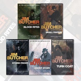 Jim Butcher The Dresden Files Series 5 Books Collection Set (Ghost Story, Turn Coat, Storm Front, Blood Rites, Small Favour)