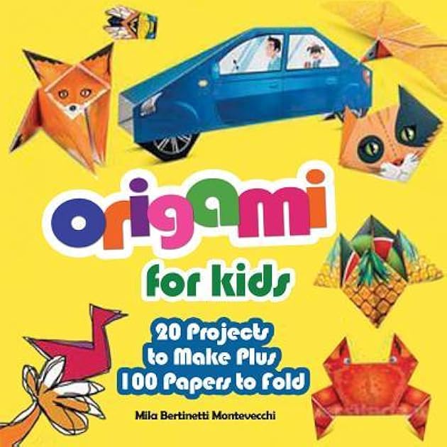 Origami for Kids: 20 Projects to Make Plus 100 Papers to Fold (Happy Fox Books) Fun and Creative Paperfolding Kit with Easy Fold Lines and Instructions for Bunnies, Crabs, Bugs, Dogs and More