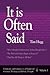 It Is Often Said: Comments and Comparisons of Traditional Christian Theology and Hebraic Thought, Vol. 3