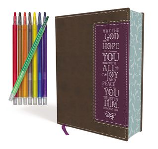 pdf download NIV, Beautiful Word Coloring Bible and 8-Pencil Gift Set, Leathersoft, Brown/Purple: Hundreds of Verses to Color