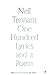 One Hundred Lyrics and a Poem by Neil Tennant