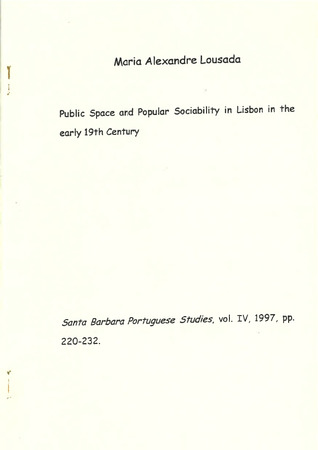 Public space and popular sociability in Lisbon in the early 19th century