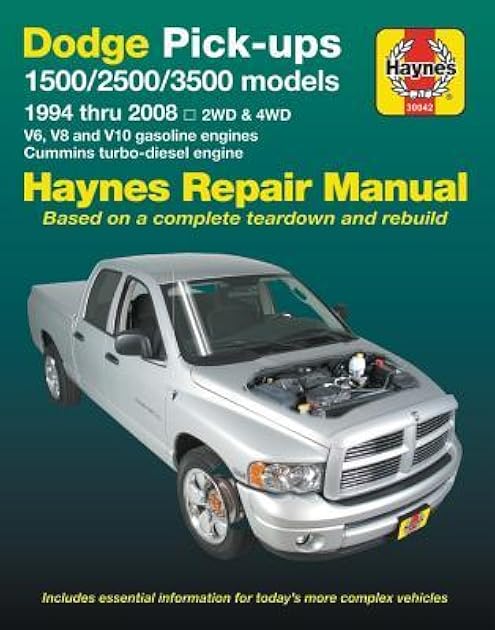 Dodge 1500, 2500 & 3500 Pick-ups (94-08) with V6, V8 & V10 Gas & Cummins turbo-diesel, 2WD & 4WD Haynes Repair Manual (Does not include information specific to SRT-10 models.) (Haynes Automotive)