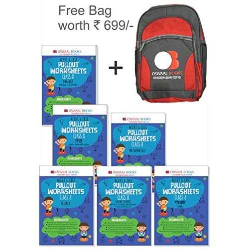 oswaal ncert cbse pullout worksheets class 8 set of 6 books hindi english science social science maths sanskrit for march 2019 exam by panel of experts