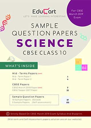 CBSE Sample Question Papers Class 10 Science (For March 2019 Exam)