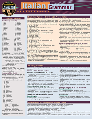 Italian Grammar: a QuickStudy Laminated Language Reference Guide (QuickStudy Language)