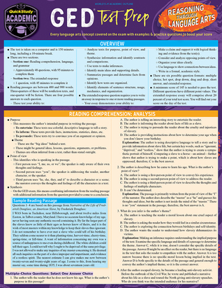 GED Test Prep - Reasoning Through Language Arts: a QuickStudy Laminated Reference Guide (QuickStudy Academic)