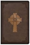 KJV Large Print Compact Reference Bible, Celtic Cross Brown LeatherTouch, Red Letter, Pure Cambridge Text, Presentation Page, Cross-References, Full-Color Maps, Easy-to-Read Bible MCM Type